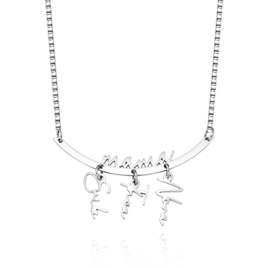 Gnoce Family Personalized Names Hanging Necklace with 1-7 Names_1