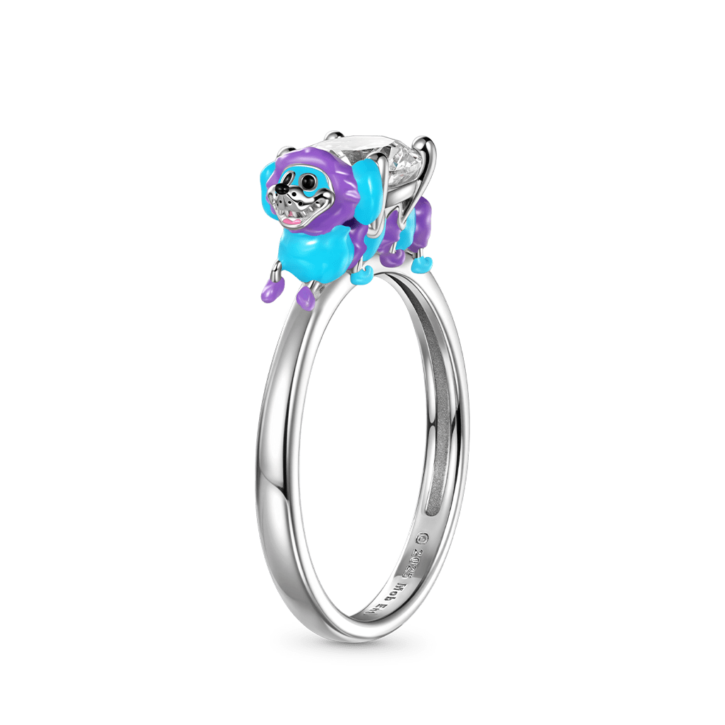 Gnoce Poppy Playtime PJ Pug-a-Pillar  Embraces Moissanite Round Cut Ring_1