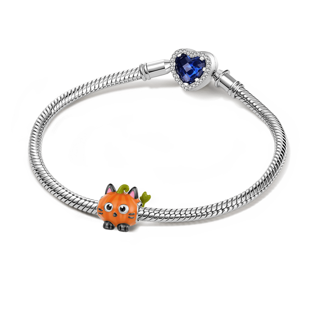 Gnoce Halloween Pumpkin Black Cat Charm_3