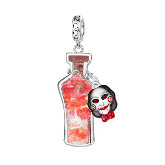 Gnoce Saw Billy the Puppet Glow-in-the-Dark Glass Potion Pendant Dangle Charm_1