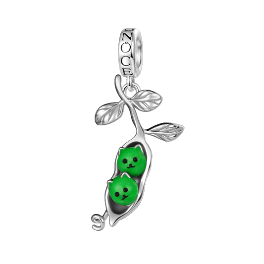 Gnoce Glow-in-the-Dark Pea Twin Cat Charm_1