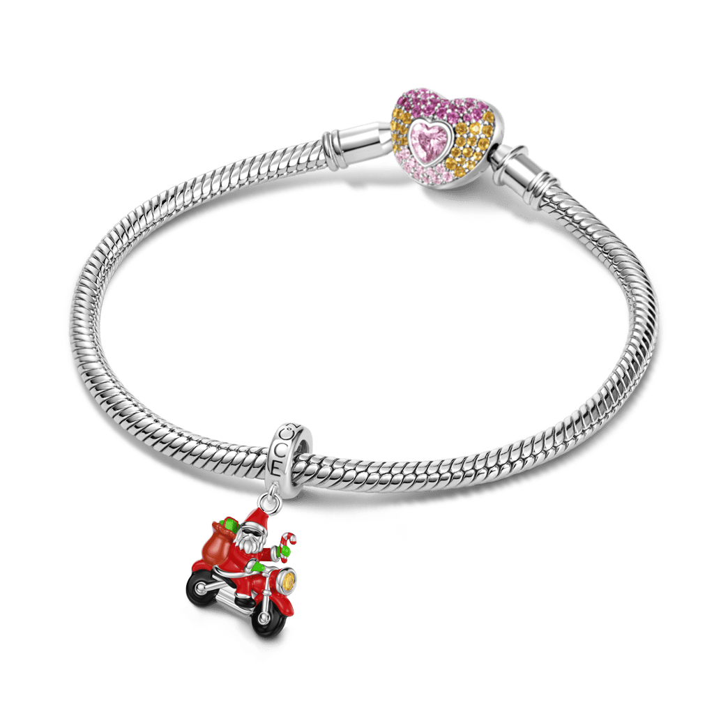 Gnoce Santa Claus Motorcycle Pendant Dangle Charm_3