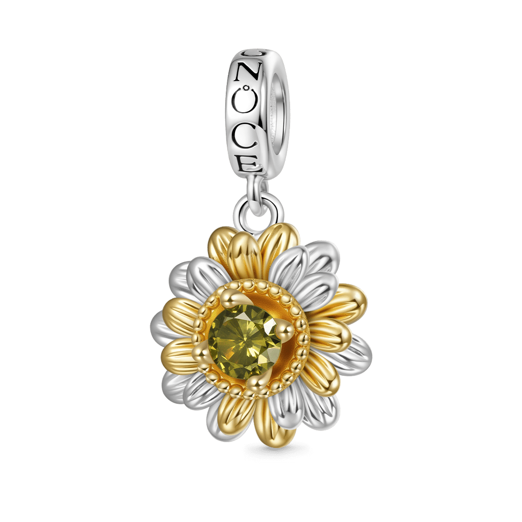 Gnoce Double Sunflower Pendant Dangle Charm_1
