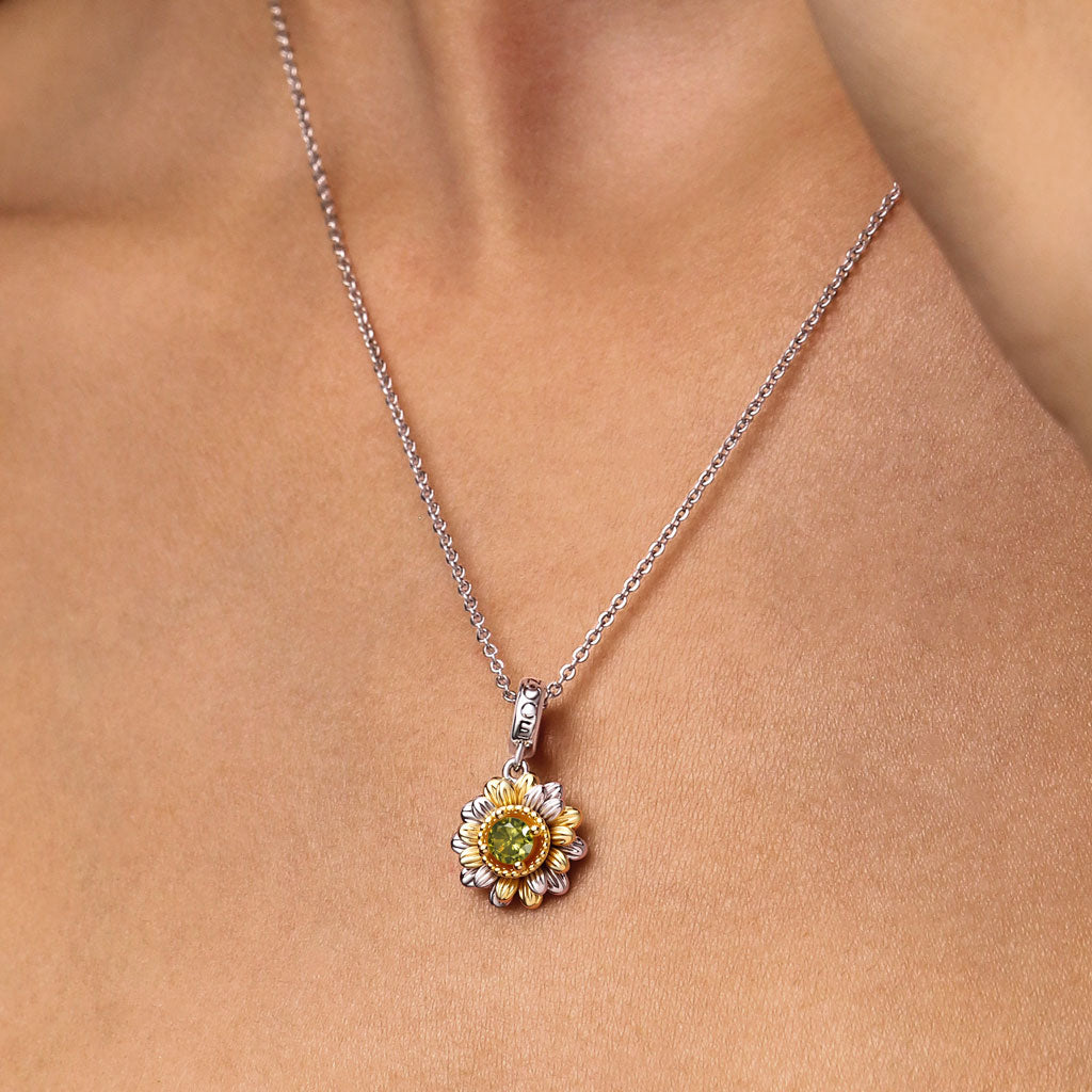 Gnoce Double Sunflower Pendant Dangle Charm_2