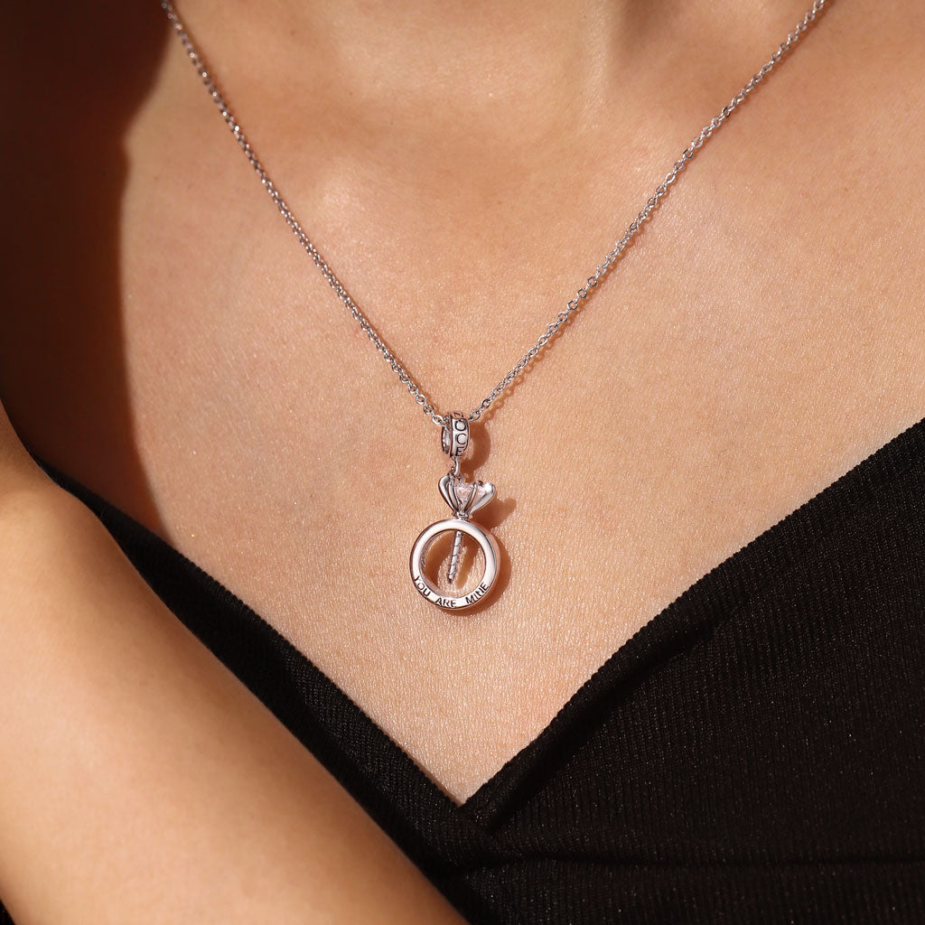 Gnoce Diamond Ring Pendant Dangle Charm_2