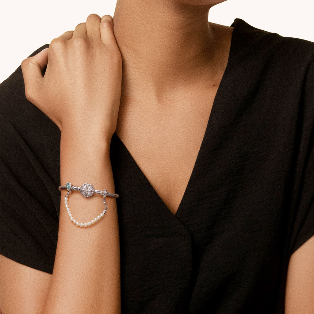 Gnoce Starfish & Turtle Pearl Safety Chain Charm_4