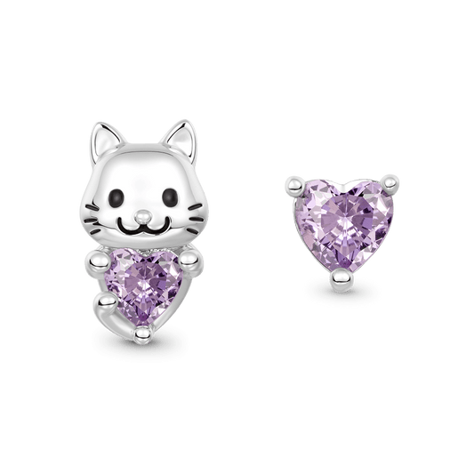 Gnoce Pet Cat Embrace Love Stud Earrings_1