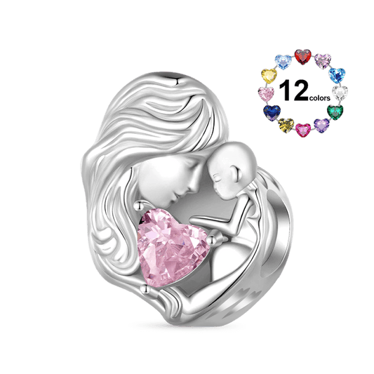 Gnoce Mother & Child Personalized Birthstone Charm_1