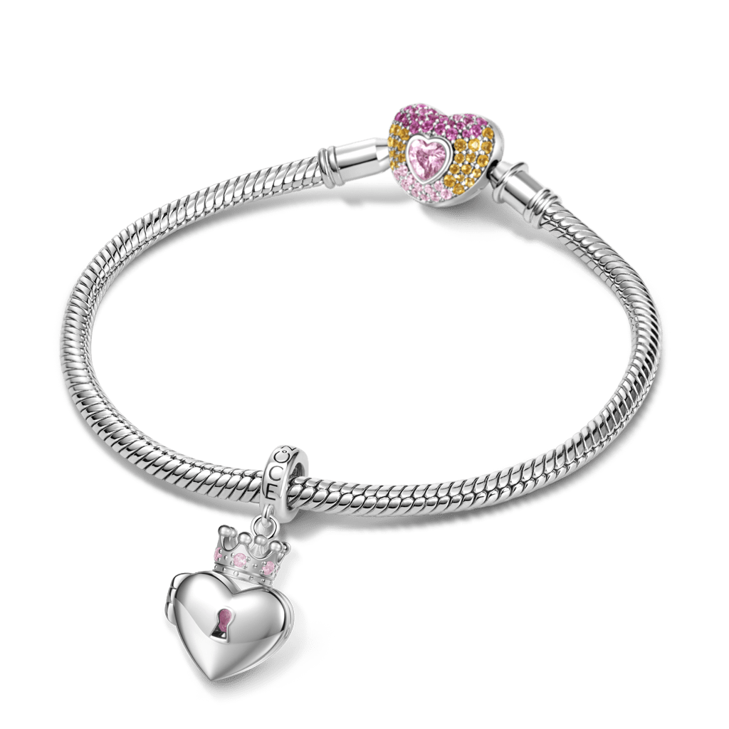 Gnoce Openable Skull Heart Lock Birthstone Pendant Dangle Charm_3