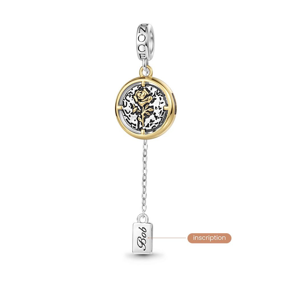 Gnoce Engravable Rose Gift Pendant Dangle Charm_5