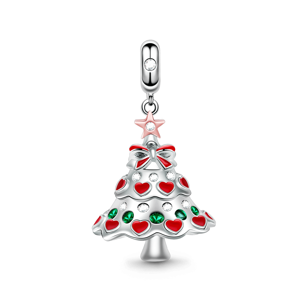 Gnoce "Happy Christmas" 925 Sterling Silver Christmas Tree Charm Pendant For Christmas Gift_1