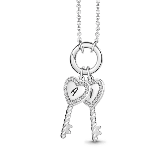 Gnoce Customized Letter Heart-shaped Key Necklace_1