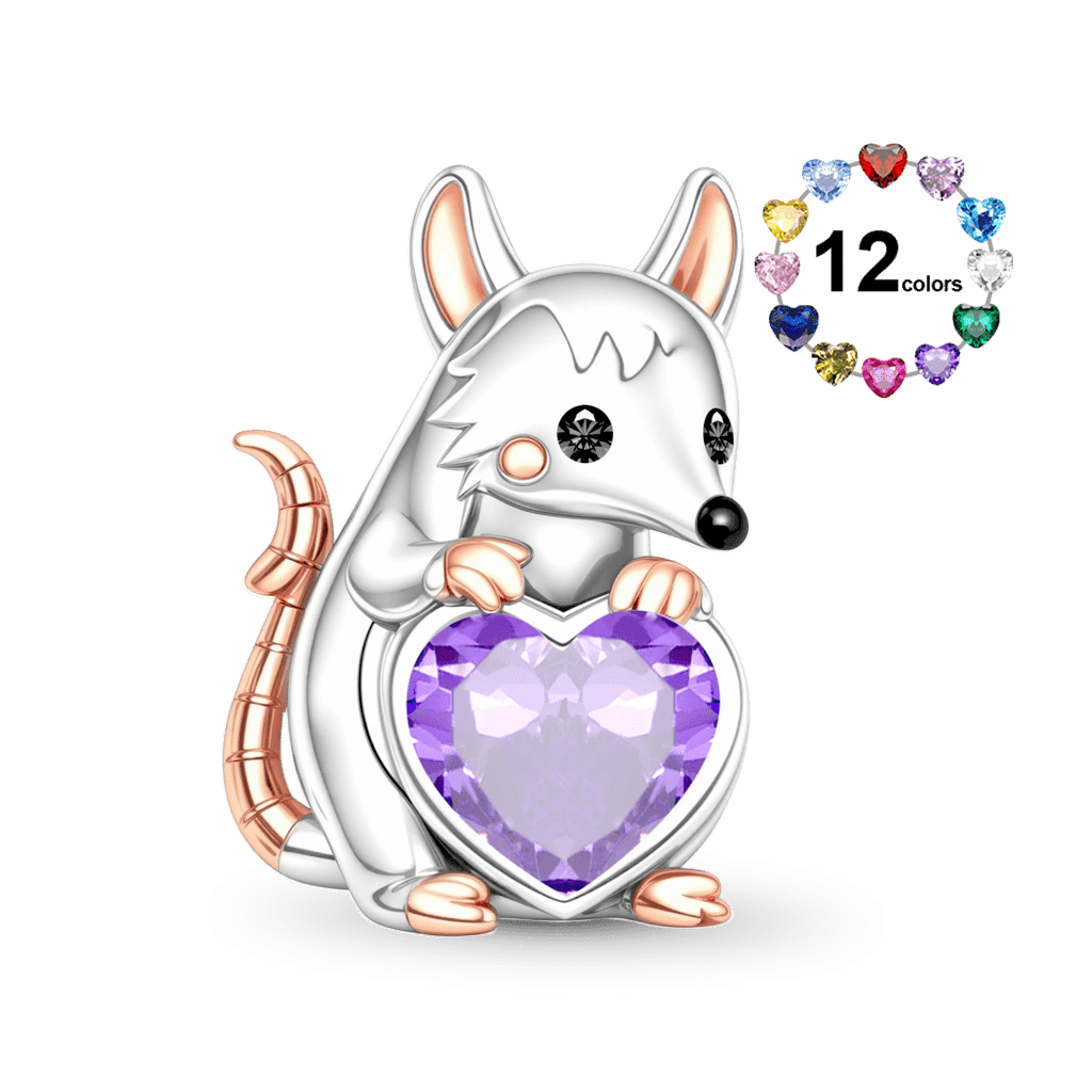 Gnoce Custom Opossum Embrace Birthstone Charm_1