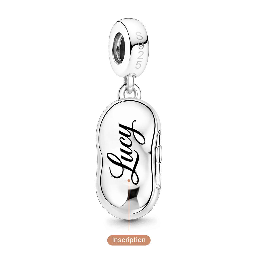 Gnoce Glow-in-the-Dark Lucky Clover Bean Pod Engravable Pendant Dangle Charm_6