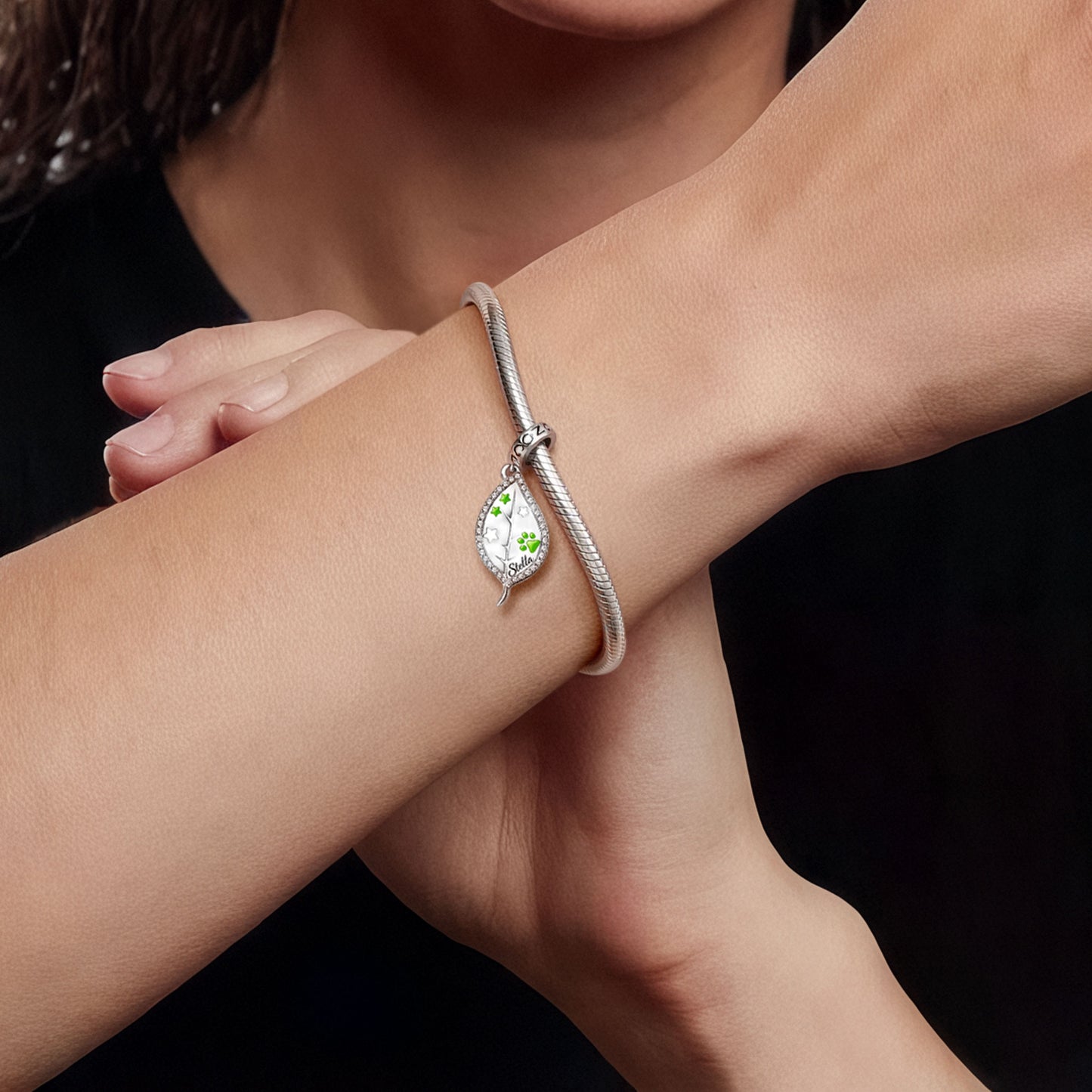 Gnoce Customized Leaf Glow-in-the-Dark Pendant Dangle Charm_2