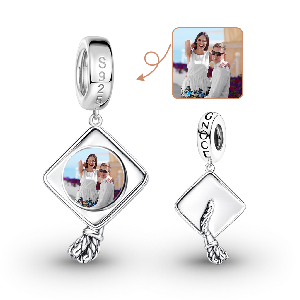 Gnoce Graduation Cap Personalized Photo Pendant Dangle Charm_1