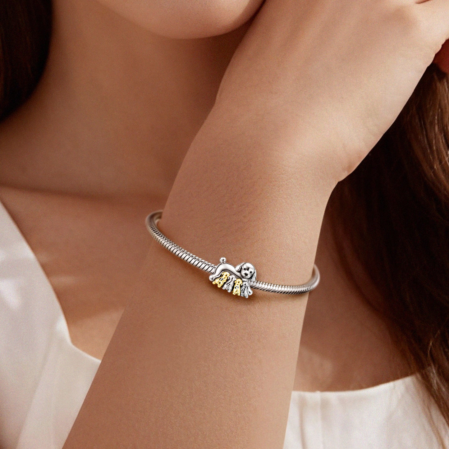 Gnoce Mother's Day Dog Mom Engravable Charm_3