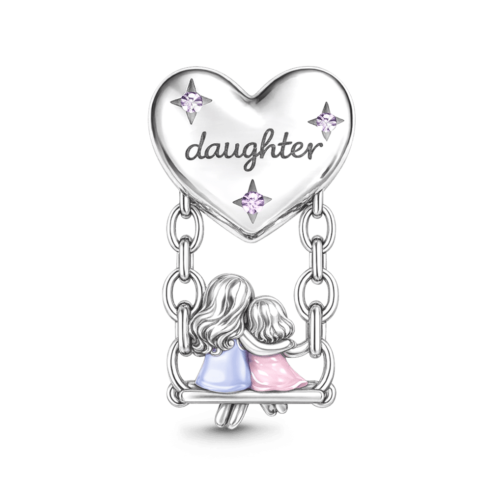 Gnoce Mother & Daughter Swinging Birthstone Charm_5