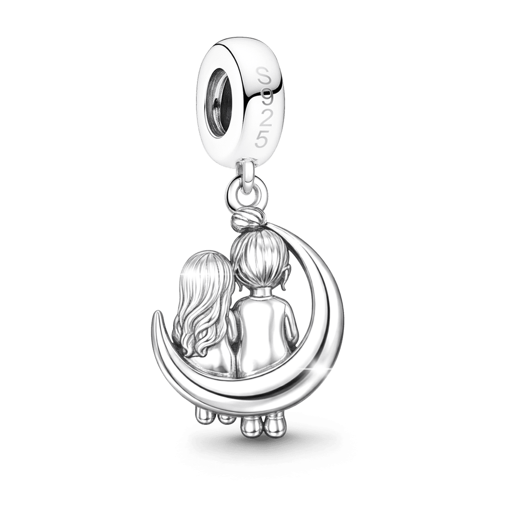 Gnoce Mother's Day Moon Mother-Daughter Pendant Dangle Charm_6