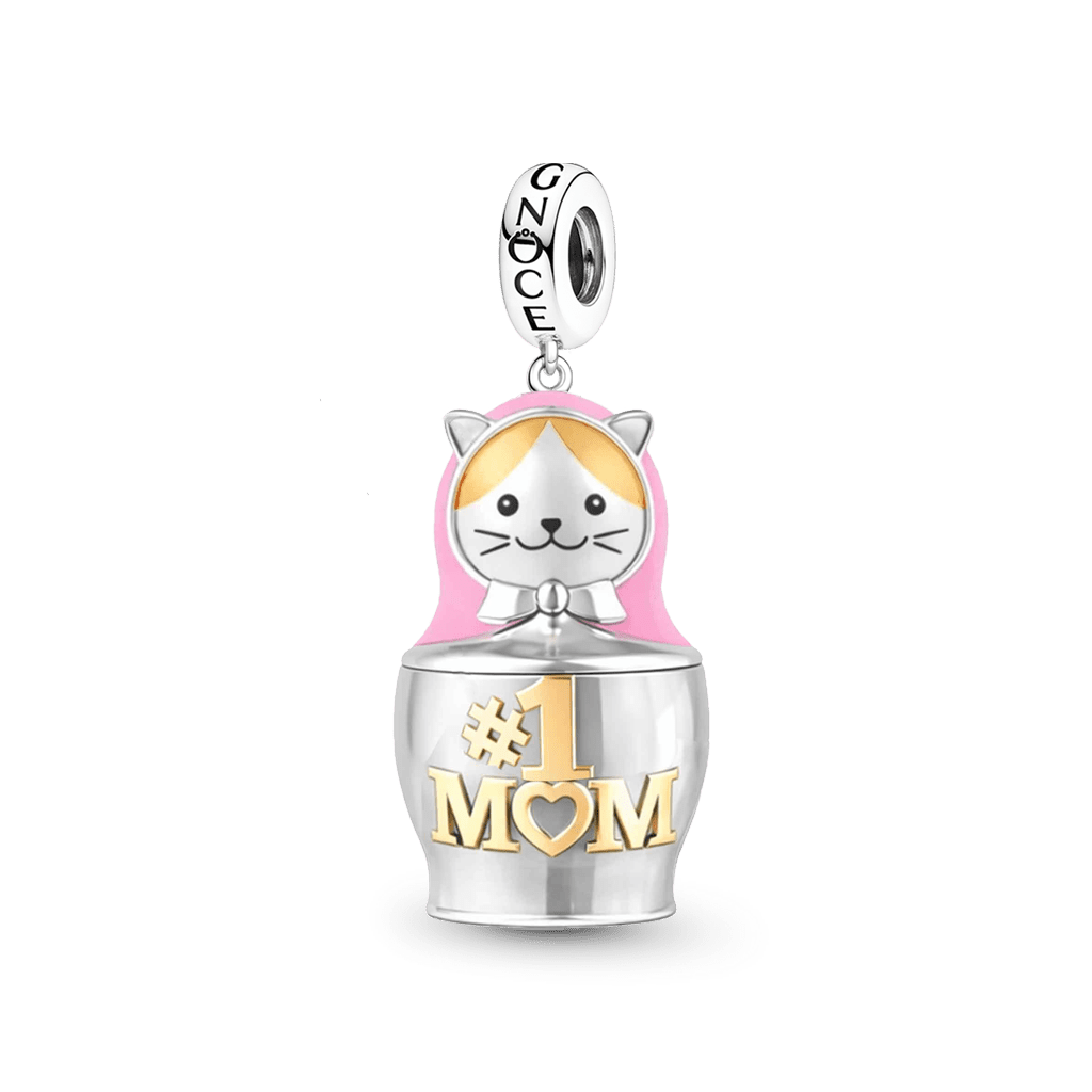 Gnoce Mother & Child Matryoshka Engravable Pendant Dangle Charm_2