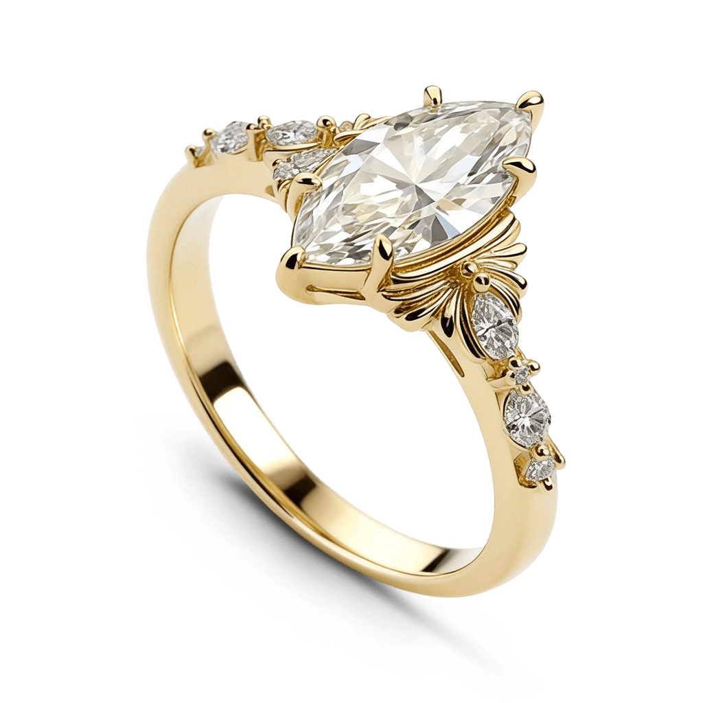 Gnoce Vintage Filigree Marquise-cut Engagement Ring_4
