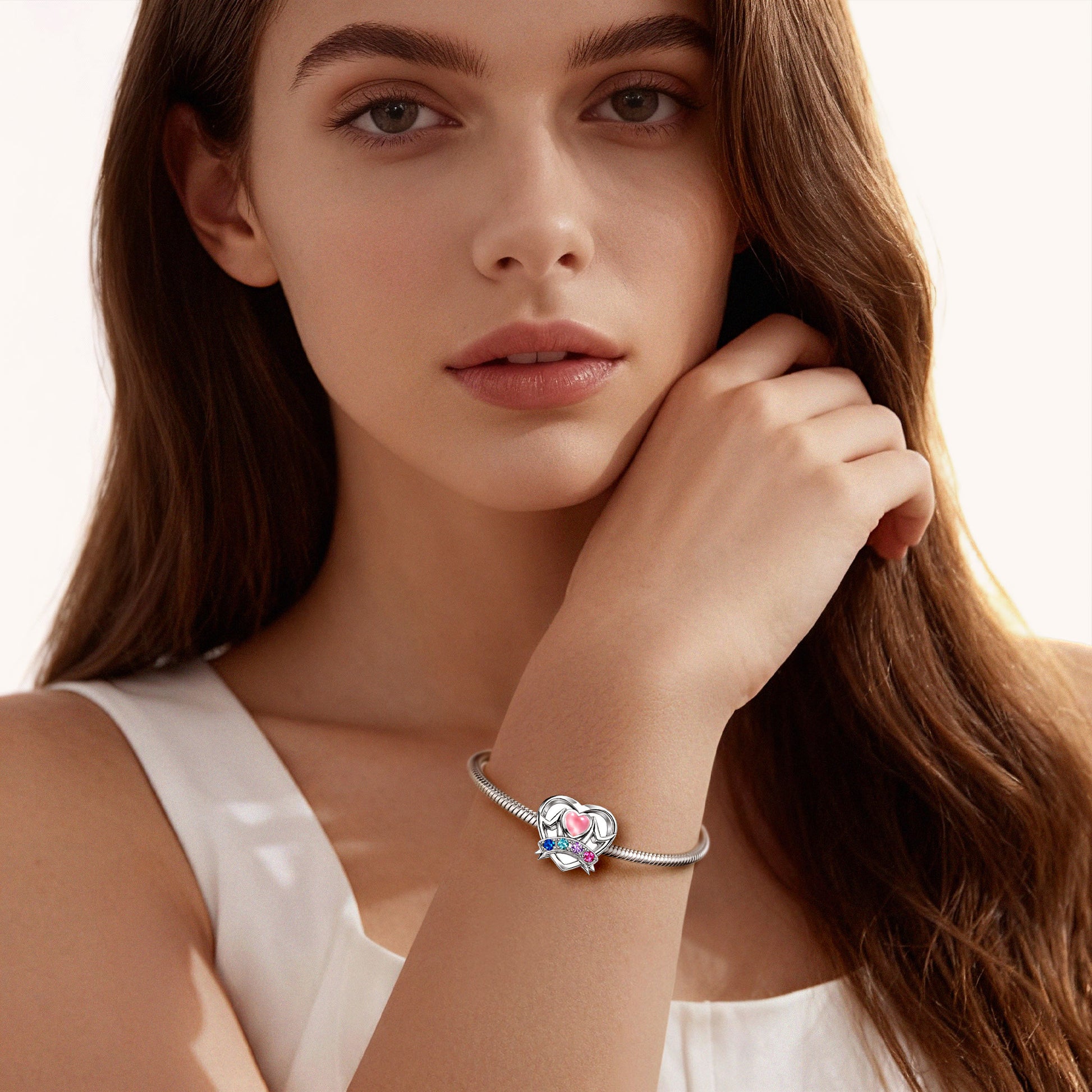 Gnoce Love Mom Glow-in-the-Dark Heart-Shaped Personalized Photo Charm_2