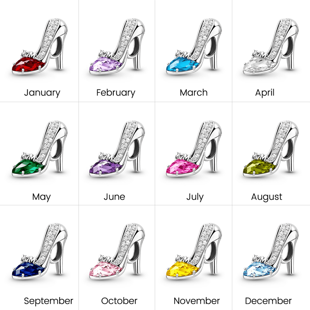 Gnoce Mother's Day Mom High Heel Birthstone Charm_6