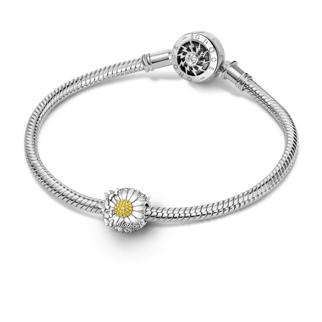 Gnoce Mother's Day Daisy Butterfly Birthstone Charm_3