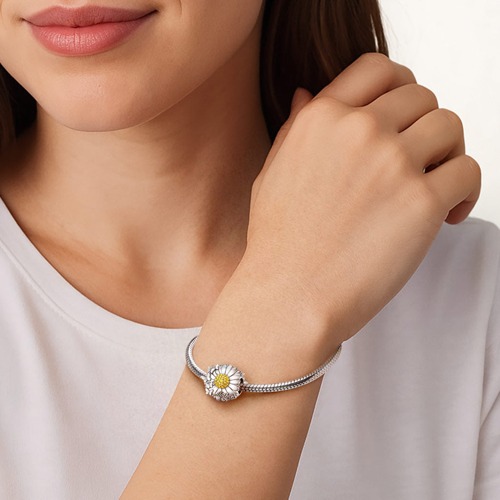 Gnoce Mother's Day Daisy Butterfly Birthstone Charm_2