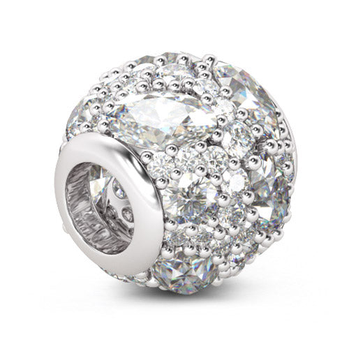 Gnoce "Always with You" Pure White Stone 925 Sterling Silver Charm Handcrafted To Your Bracelet or Necklace Super Gift for Friend and Family_2