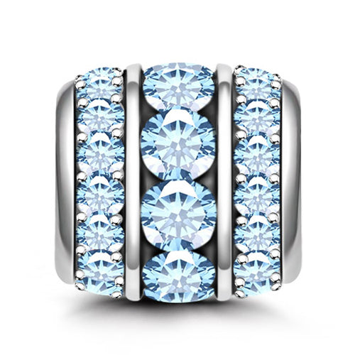 Gnoce "Happy March" Aquamarine Birthstone 925 Sterling Silver Bead Charm Gift For Mom_1