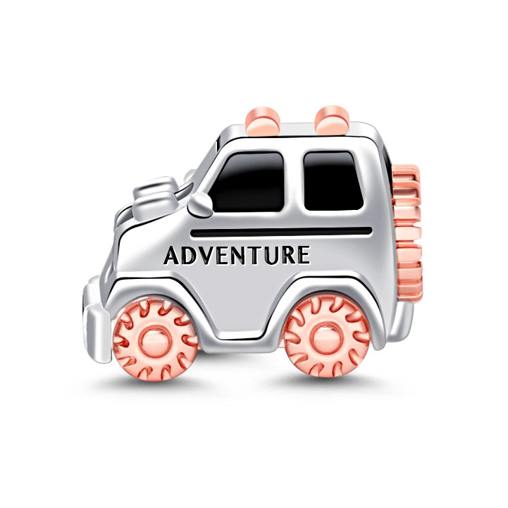 GNOCE "Explore The Unknown with You" SUV Charm Engraved with"ADVENTURE" 925 Sterling Silver Charm fit Pandora Bracelets Necklace_1
