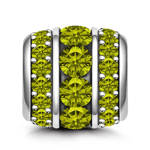 Gnoce Olivine "Lucky August" birthstone Zodiac 925 Sterling Silver Birthday Gift Crystal Bead Charm_1