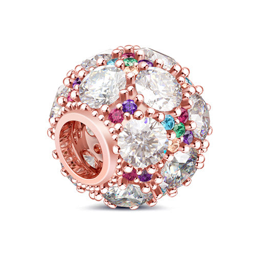 Gnoce "You Are Beautiful Like The Diamonds In The Sky"Made Out of 925 Sterling Silver Plated with Rose Gold  Inlaid with Colorful Diamonds Expresses the Feeling of Elegance And Fashion Colorful Stones Charm_2