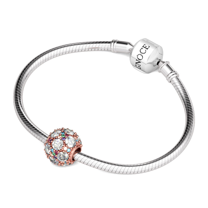 Gnoce "You Are Beautiful Like The Diamonds In The Sky"Made Out of 925 Sterling Silver Plated with Rose Gold  Inlaid with Colorful Diamonds Expresses the Feeling of Elegance And Fashion Colorful Stones Charm_3