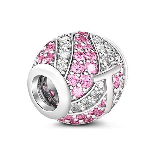 Gnoce “Letter T with Special Meaning for Special Person ”Made of 925 Sterling Silver Pink & Clear  CZ Letter T Charm_2