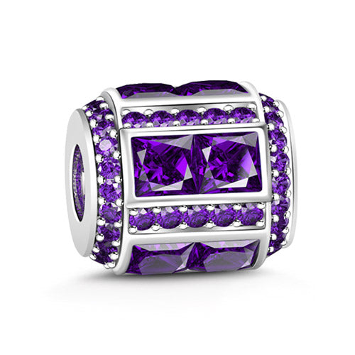 Gnoce "February Birthstone to Be Pride of Your Birth Month" Made of 925 Sterling Silver Amethyst Birthstone Charm_1