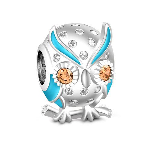 Gnoce "Wise as Owls" 925 Sterling Silver Multicolor Animal Bead Charm_1