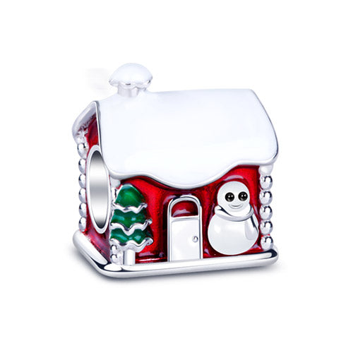Gnoce "Nothing is Better Than Your Sweet Lovely Home"Christmas Warm House 925 Sterling Silver Charm Bead_1