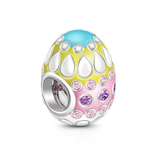 Gnoce "Easter Gift" Multicolor Easter Egg 925 Sterling Silver Charm Bead_2