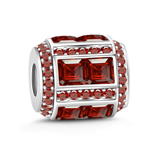 Gnoce "January Birthstone to Be Pride of Your Birth Month" Made of 925 Sterling Silver Garnet Birthstone Charm_1