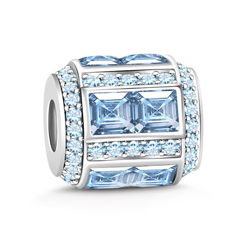 Gnoce "March Birthstone to Be Pride of Your Birth Month" Made of 925 Sterling Silver Aquamarine Birthstone Charm_1