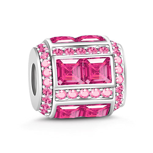 Gnoce "July Birthstone to Be pride of Your Birth Month" Made of 925 Sterling Silver Rose Crystal Birthstone Charm_1