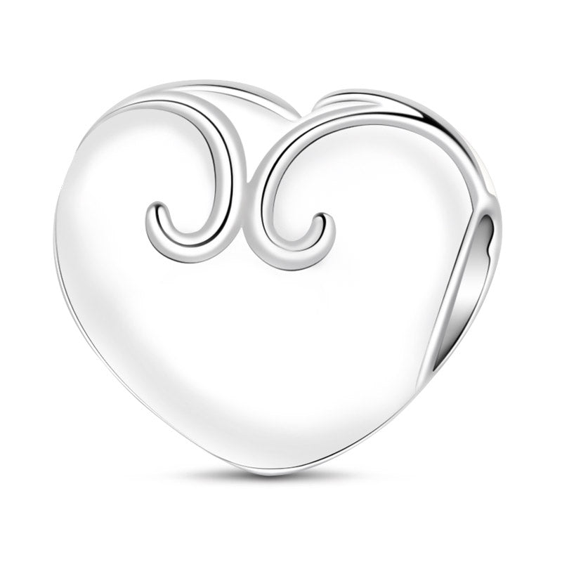 Gnoce "Pick a Pearl" 925 Sterling Silver with White Enamel Heart Shape Mother-Of-Pearl Heart Charm_2