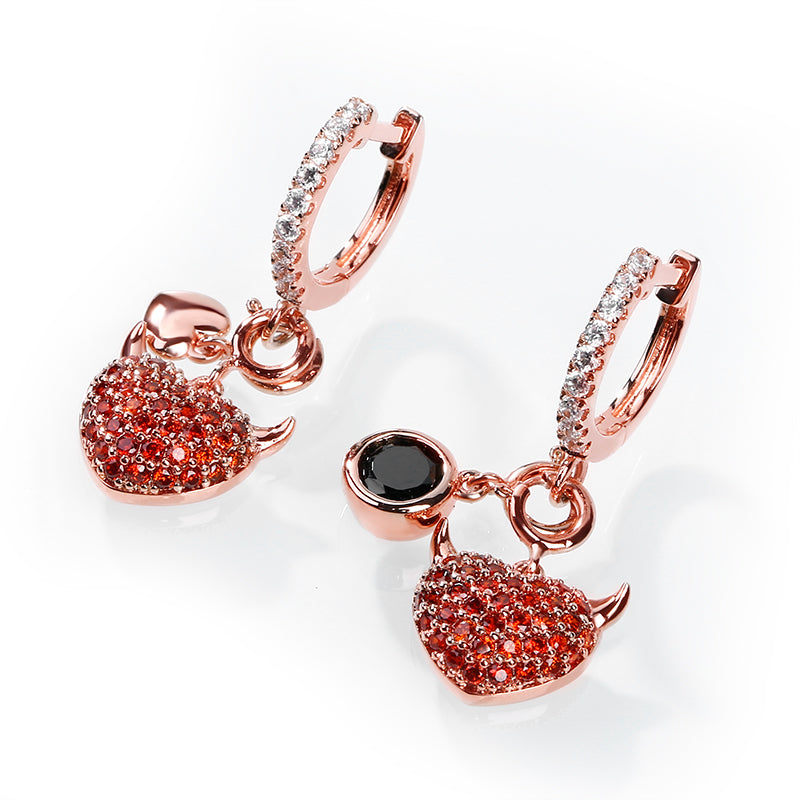 Gnoce "Devil with Kind Heart" Dazzling S925 Sterling Silver 18k Rose Gold Plated Earrings_2
