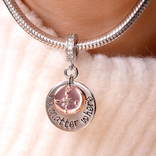 Gnoce "NO Matter Where You Are ,My Heart Is Always with You "Made of 925 Sterling  Silver,With Hand Stamped Words on  Pendant_3