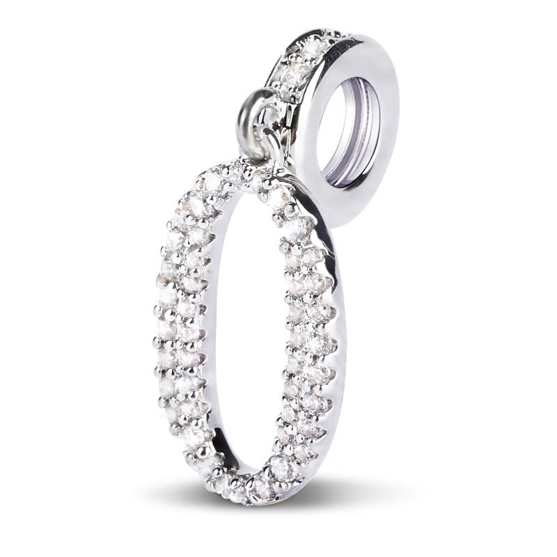 Gnoce "New Start" Number Zero 925 Sterling Silver Number Theme Simple Pendant For Bracelet_2