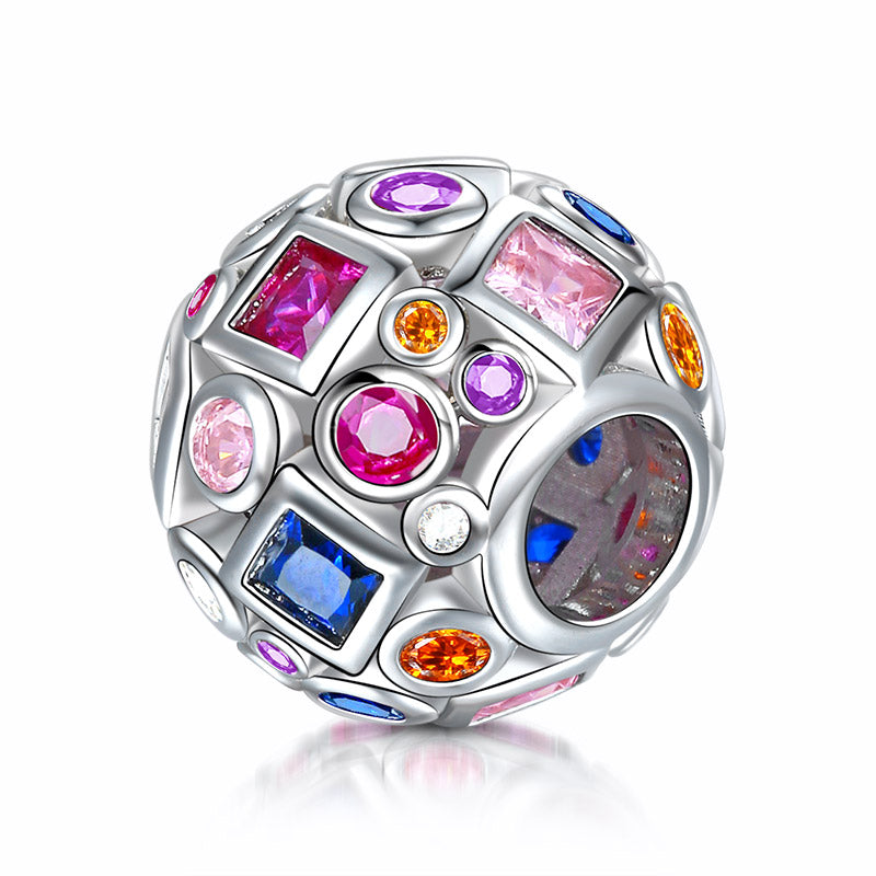 Gnoce "Lucky Gift For Her" Sterling Silver Colorful Beads Openwork Charm_1