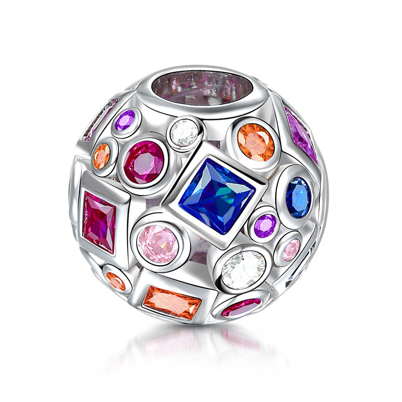 Gnoce "Lucky Gift For Her" Sterling Silver Colorful Beads Openwork Charm_2