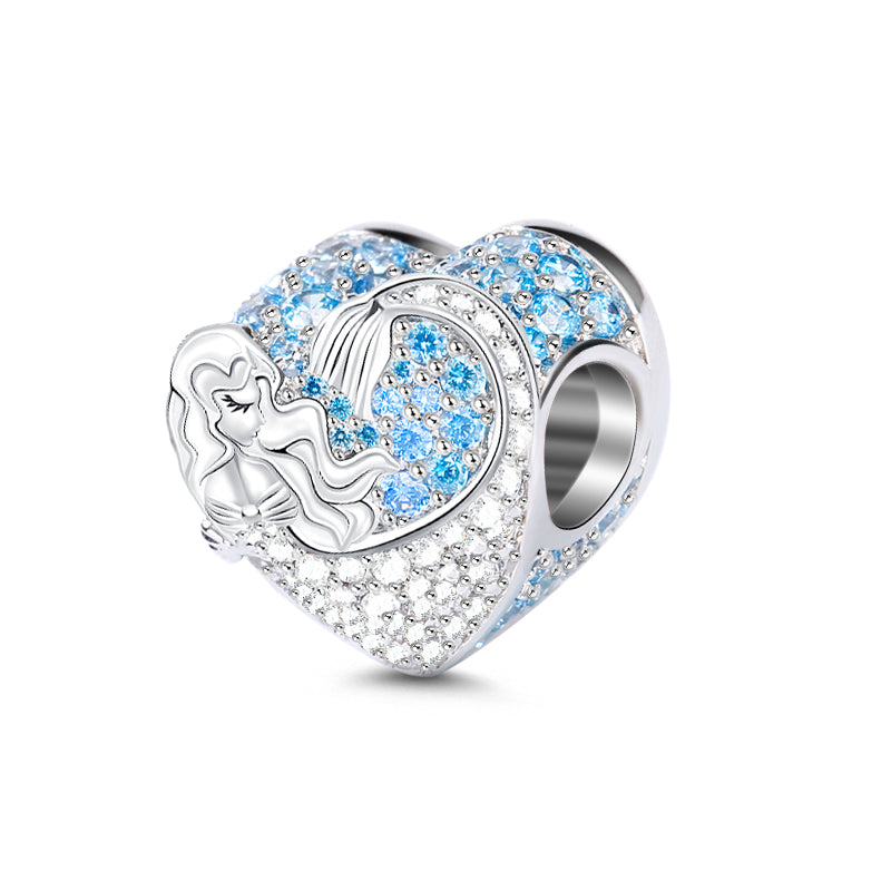 Gnoce "Daughter Of The Sea" Mermaid Bead Photo Charm Heart Shape Sterling Silver_2